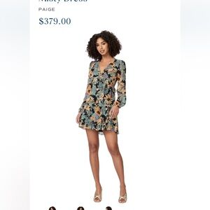 PAIGE Misty Long Sleeve Silk Dress NWT $60 size xs